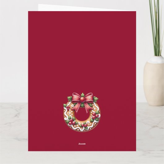 Gingerbread House Vrolijk Kerstfeest Gevouwen Kaar Kaart (Achterkant)