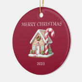 Gingerbread House Vrolijk kerstfeest ornament (Links)