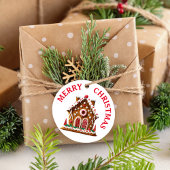 Gingerbread House Wedstrijd Party Wit & Rood Bedankjes Labels