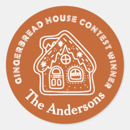 Gingerbread House Wedstrijd Winnaar Brown Ronde Sticker