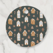 Gingerbread House Winter Boy Baby Shower Bedankjes Labels (Achterkant)