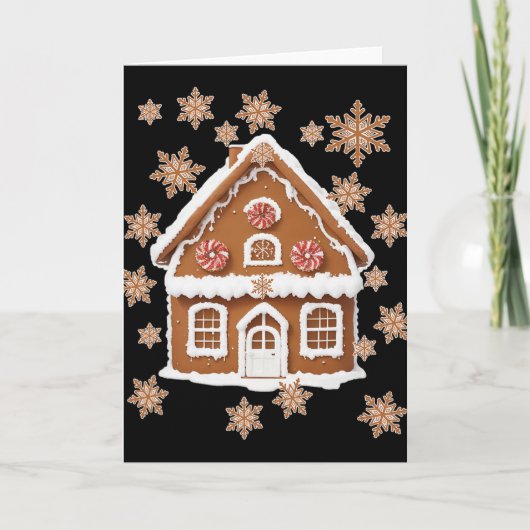Gingerbread Houses And Snowflakes Sweet Christmas  Kaart (Voorkant)