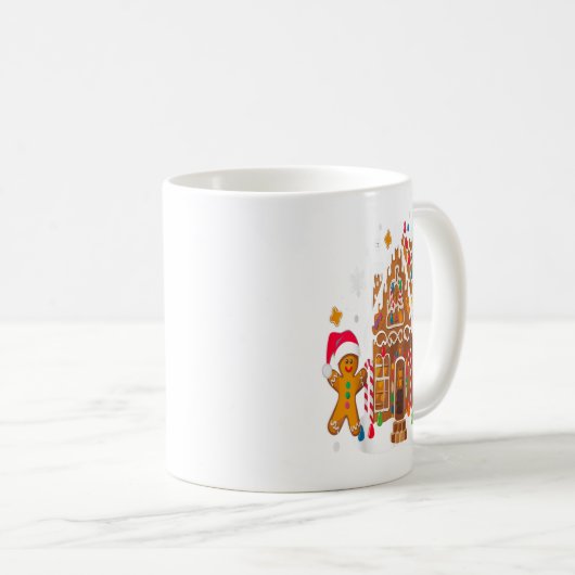 Gingerbread Houses And Snowflakes Sweet Christmas  Koffiemok (Voorkant rechts)