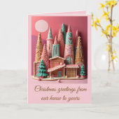 Gingerbread Houses Kitsch Germanic Christmas  Kaart (Gele Bloem)