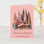 Gingerbread Houses Kitsch Germanic Christmas Villa Kaart (Gele Bloem)
