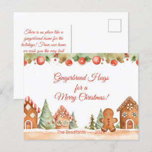 Gingerbread Hugs Christmas Briefkaart
