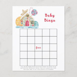 Gingerbread huis Baby shower bingo spel