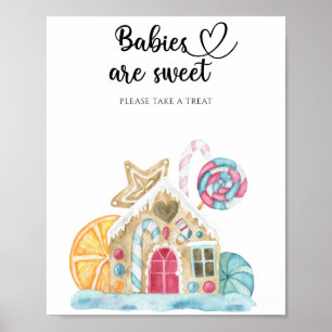 Gingerbread huis - baby's zijn zoet poster