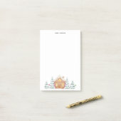Gingerbread huis besneeuwde bomen minimalistisch post-it® notes (Op bureau)