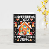 Gingerbread Huis Bouwploeg Bakken Kerstmis Kaart (Gele Bloem)