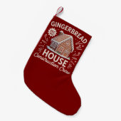 Gingerbread Huis Bouwploeg Grappige Kerstmis Kleine Kerstsok (Voorkant (Hangend))