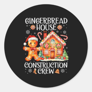 Gingerbread Huis Bouwploeg Koekjes Bakken Ronde Sticker