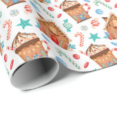 Gingerbread Huis Cadeaupapier (Rol Hoek)
