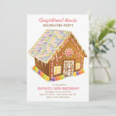 GINGERBREAD HUIS DECORATIE FEEST KAART (Staand voorkant)