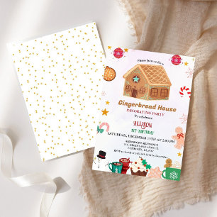 Gingerbread Huis Decoratie Party 1e Verjaardag Kaart