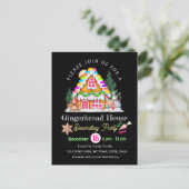 Gingerbread Huis Decoratie Party Feestelijke vakan Briefkaart (Staand voorkant)