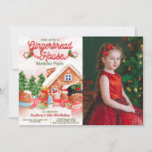 Gingerbread Huis Decoratie Party met Foto Kaart (Voorkant)