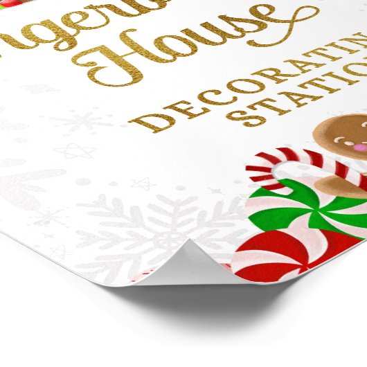 Gingerbread Huis Decoratie Station Kerstbord (Hoek)