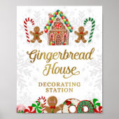 Gingerbread Huis Decoratie Station Kerstbord (Voorkant)