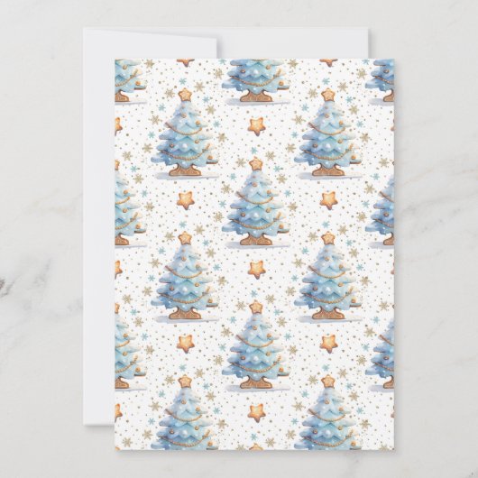 Gingerbread huis decoreren partij blauw Verjaardag Kaart (Achterkant)