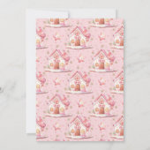 Gingerbread huis decoreren partij roze Verjaardag Kaart (Achterkant)