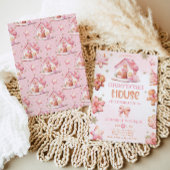 Gingerbread huis decoreren partij roze Verjaardag Kaart