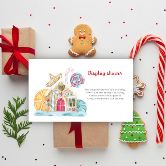 Gingerbread huis - display douche informatiekaartje