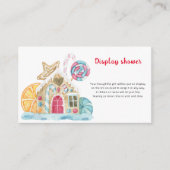 Gingerbread huis - display douche informatiekaartje (Voorkant)