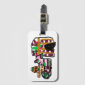 Gingerbread huis en gemberbrood man lovey bagagelabel (Voorkant (verticaal))