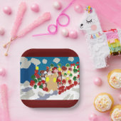 Gingerbread huis en Gumdorp Papieren Bordje (Feest)