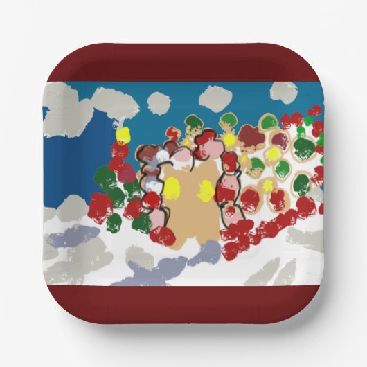 Gingerbread huis en Gumdorp Papieren Bordje (Voorkant)