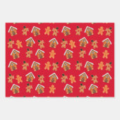 Gingerbread Huis en Mannen Kerstmis Inpakpapier Vel (Voorkant 3)