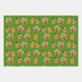 Gingerbread Huis en Mannen Kerstmis Inpakpapier Vel (Voorkant 2)