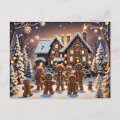 Gingerbread huis en schattige peperkoek familie briefkaart (Voorkant)