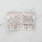 Gingerbread huis en schattige peperkoek familie feestdagen kaart (Binnen)