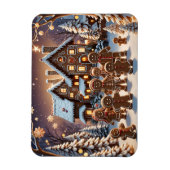 Gingerbread huis en schattige peperkoek familie magneet (Verticaal)