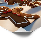 Gingerbread huis en schattige peperkoek familie perfect poster (Hoek)