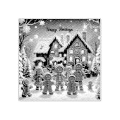 Gingerbread huis en schattige peperkoek familie rubberstempel (Afrduk)