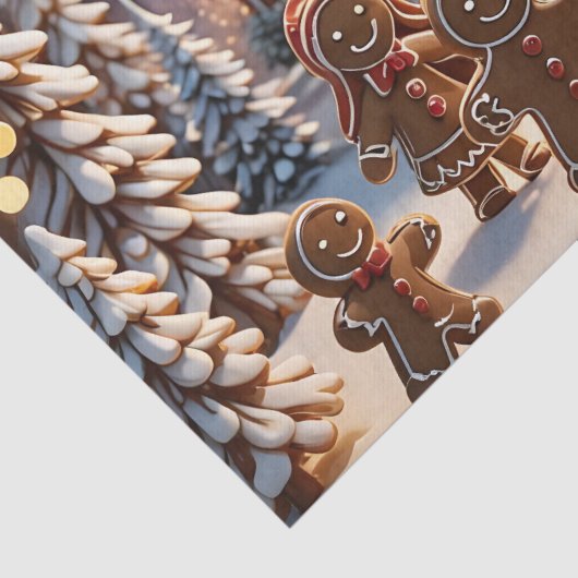 Gingerbread huis en schattige peperkoek familie tissuepapier (Detail)