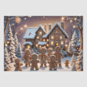 Gingerbread huis en schattige peperkoek familie tissuepapier (Voorkant)