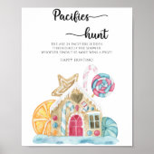Gingerbread huis - fopspeen jacht baby shower spel poster (Voorkant)