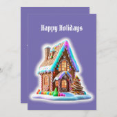 Gingerbread Huis Groet Feestdagenkaart (Voorkant / Achterkant)