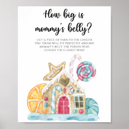 Gingerbread huis - hoe groot is mama's buik spel poster