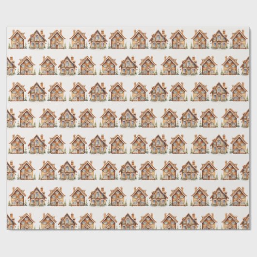 Gingerbread Huis inpakpapier (Vlak)