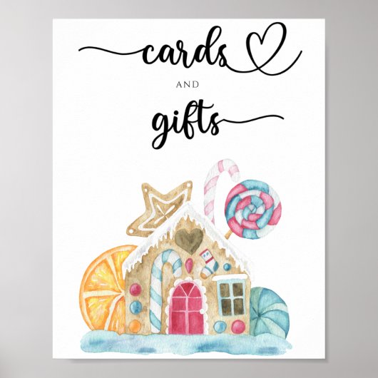 Gingerbread huis - kaarten en geschenken baby show poster (Voorkant)