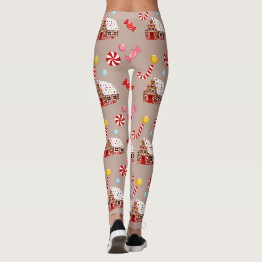 Gingerbread huis Kerst Leggings (Achterkant)