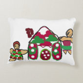 Gingerbread huis kunst plezier accent kussen (Achterkant)