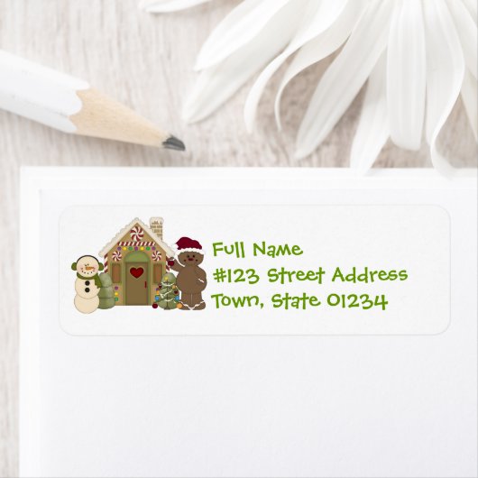 Gingerbread Huis Mailing Labels (Insitu)