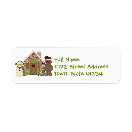 Gingerbread Huis Mailing Labels (Voorkant)