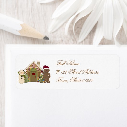 Gingerbread Huis Mailing Labels (Insitu)